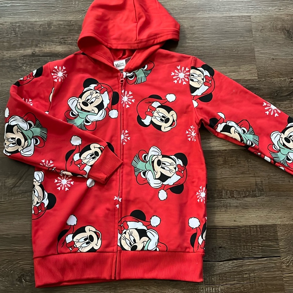 New Disney Red Kids Hoodie with Character Print ( 7/8 )